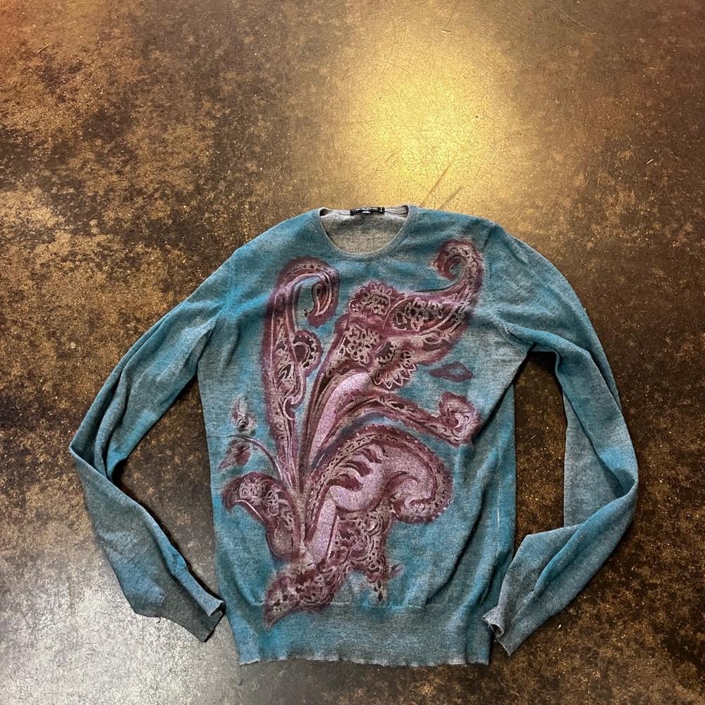 Etro paisley cashmere silk Crewneck 42 S